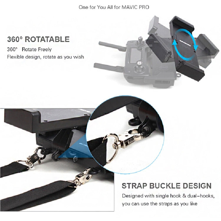 Foldable Extendable 360 Degree Rotation Phone / Tablet Holder for DJI Mavic Pro & Spark Transmitter, Suitable for 4.7 - 12.9 inch Smartphone / Tablet (6-24.6cm Width)