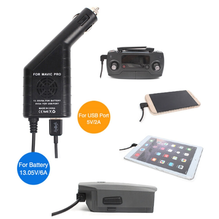 2 in 1 Car Charger for DJI MAVIC PRO Platinum Remote Controller & Battery