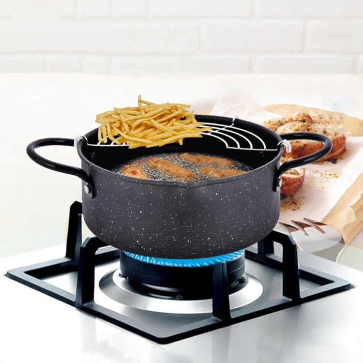 Household Oil-saving Small Frypot Non-stick Pan with Filter Holder, Mouth Diameter: 20cm