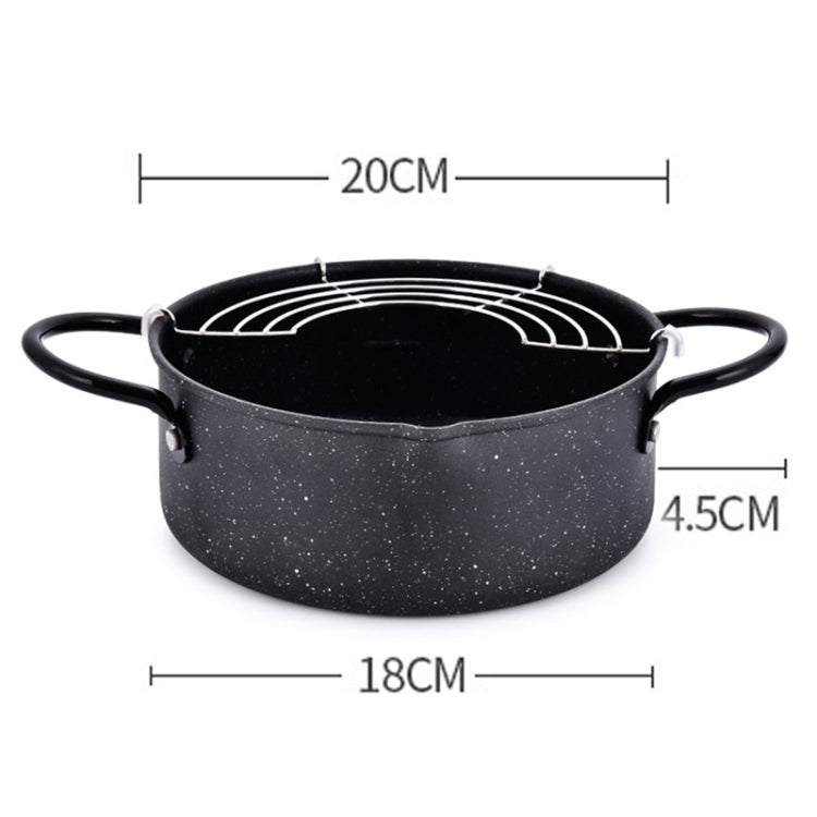 Household Oil-saving Small Frypot Non-stick Pan with Filter Holder, Mouth Diameter: 20cm