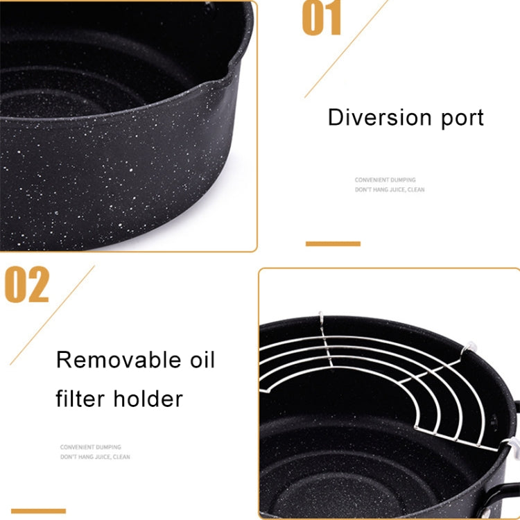 Household Oil-saving Small Frypot Non-stick Pan with Filter Holder, Mouth Diameter: 20cm