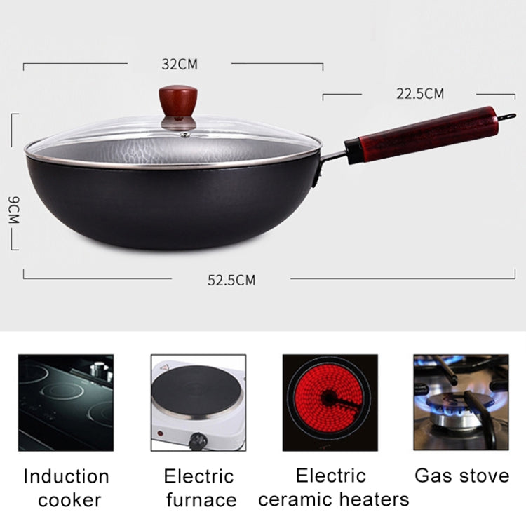 Kitchen Healthy Uncoated Wok Pan, Mouth Diameter: 32cm
