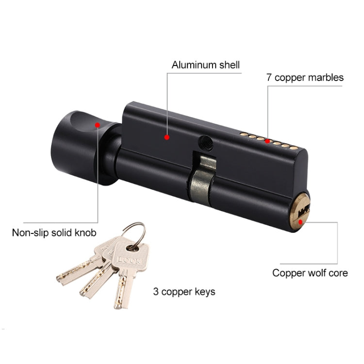 Aluminum Alloy Mute Interior Door Lock Handle Lock, Suitable Door Thickness: 35-50mm