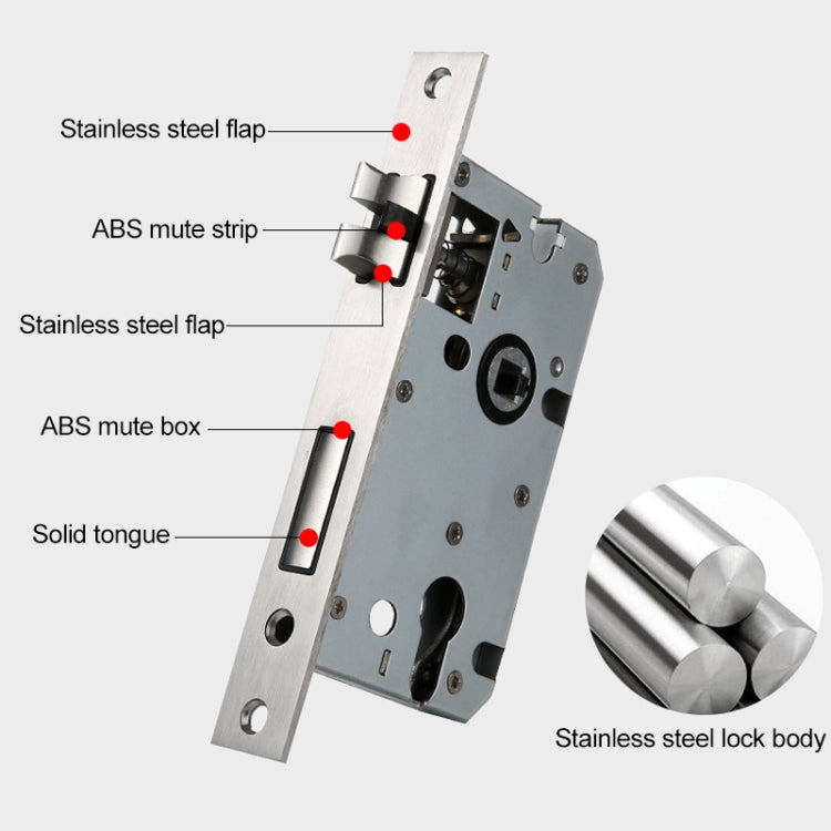 Aluminum Alloy Mute Interior Door Lock Handle Lock, Suitable Door Thickness: 35-50mm