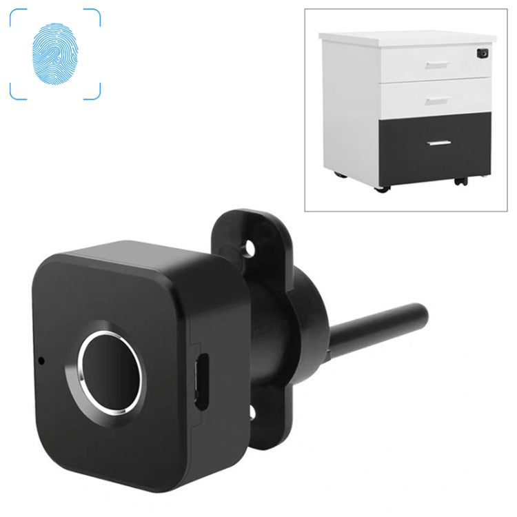 BP01-B Micro USB Charging Triple Drawer Right Hand Unlocking Smart Semiconductor Fingerprint Lock(Black)