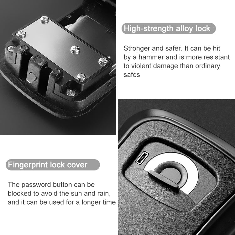 B0X01 Micro USB Charging Bluetooth + Fingerprint Door Wall-mounted Key Storage Box Key Safety Box