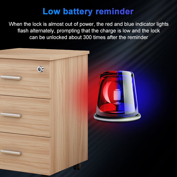 T22FB Micro USB Charging Zinc Alloy Smart Fingerprint + Bluetooth Drawer Bilateral Open Lock File Cabinet Lock