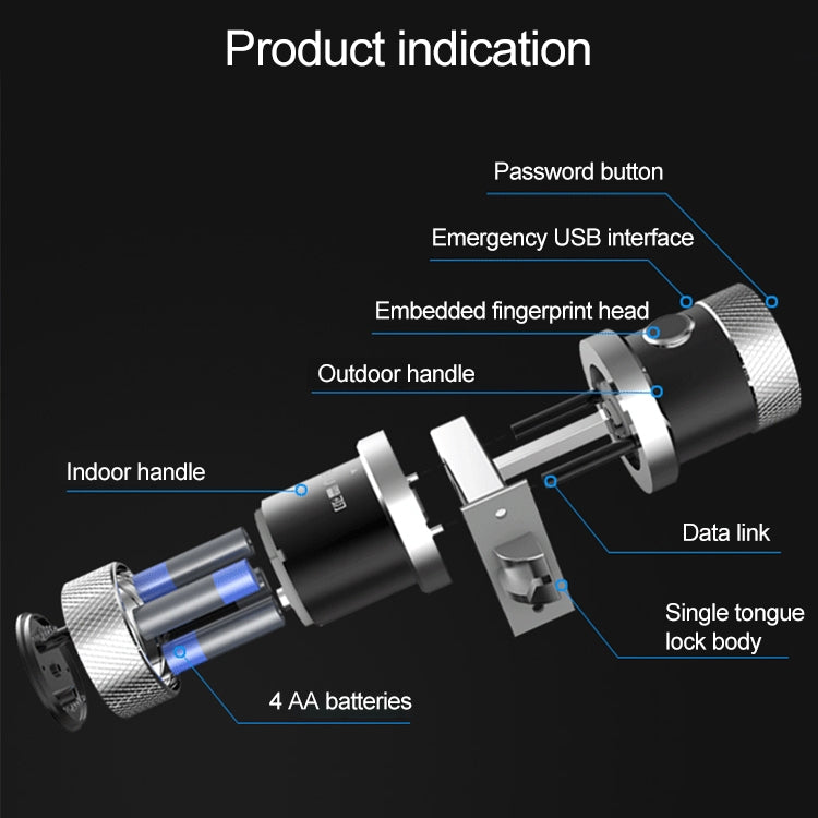 Door Lock Bluetooth Password Lock Intelligent Fingerprint Padlock Electronic Lock, Fingerprint Edition