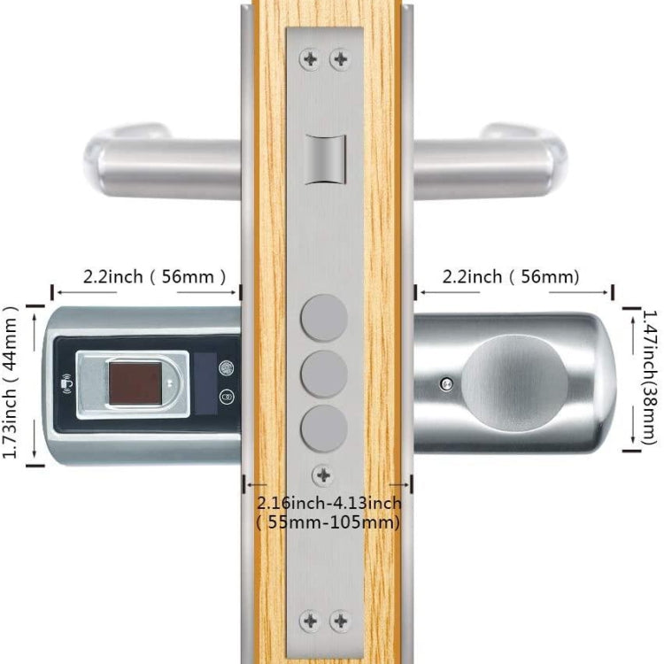 [EU Warehouse] Intelligent Bluetooth Electronic Door Lock, Support IP44 Waterproof & Remote Control for Doors with Thickness of 55-105mm(Silver)