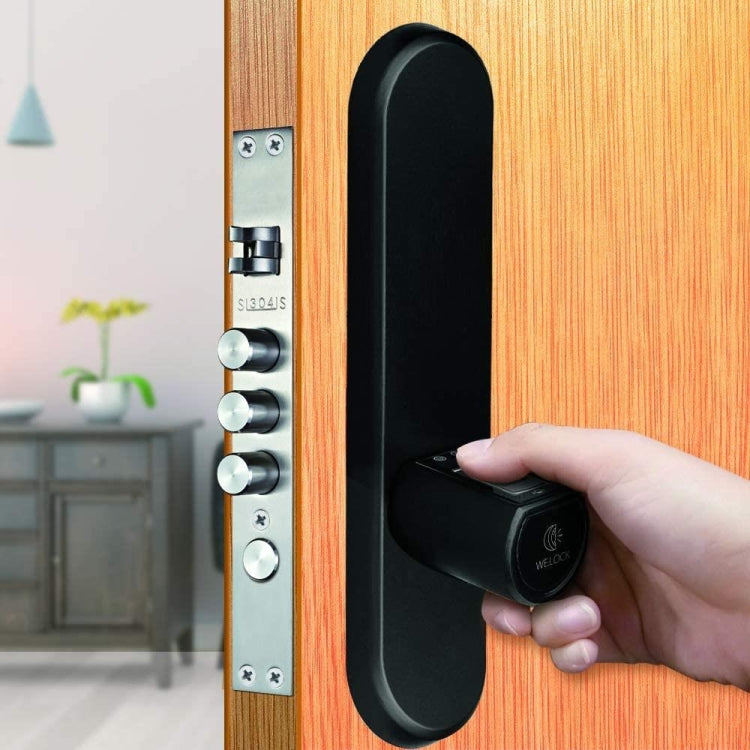 [EU Warehouse] Intelligent Bluetooth Electronic Door Lock, Support IP44 Waterproof & Remote Control for Doors with Thickness of 55-105mm(Silver)
