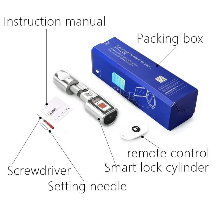 [EU Warehouse] Intelligent Bluetooth Electronic Door Lock, Support IP44 Waterproof & Remote Control for Doors with Thickness of 55-105mm(Silver)