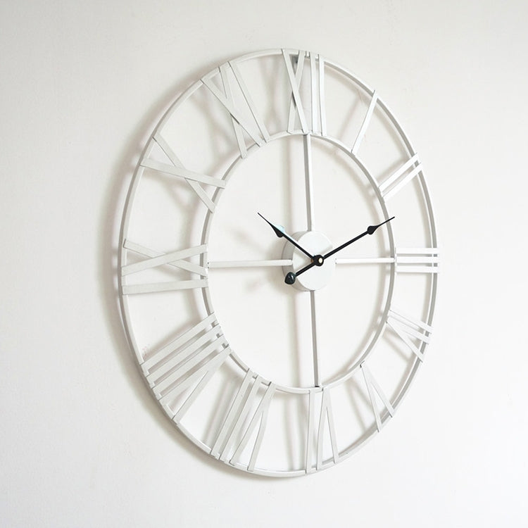 40cm White Living Room Iron Roman Numeral Mute Decorative Wall Clock