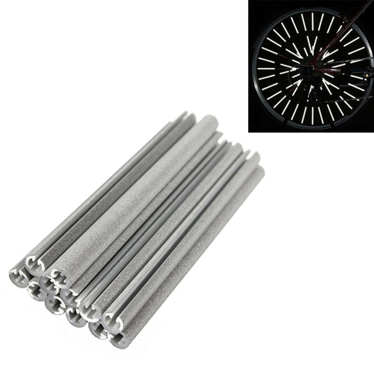 12 PCS ABS + Retro-reflective Sheeting Bike Bicycle Wheel Spoke Reflector Reflective Mount Clip Tube, Length:80mm