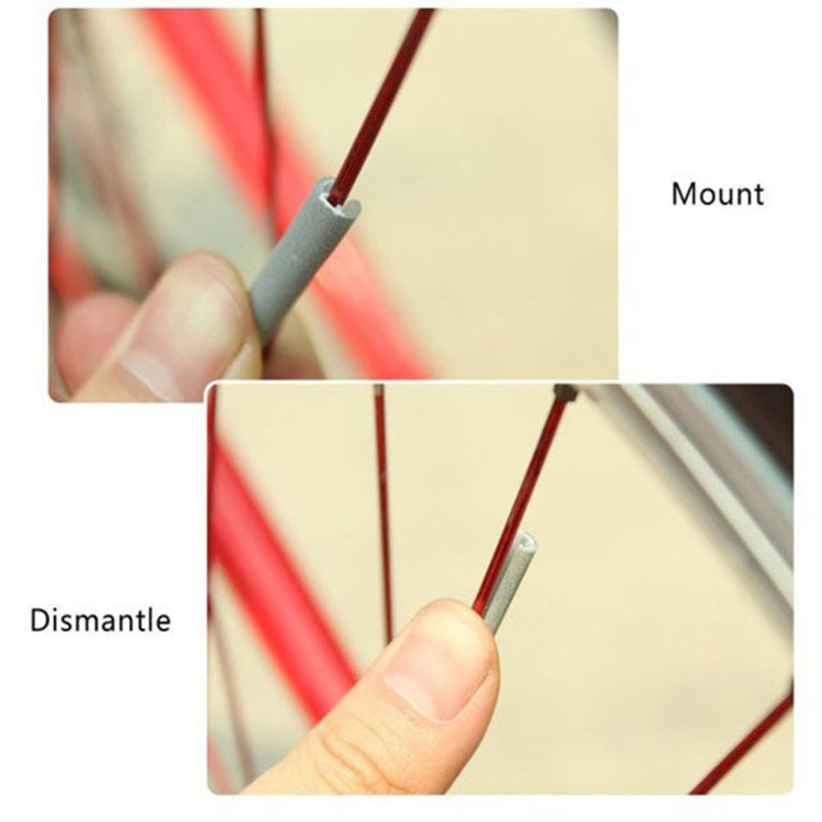 12 PCS ABS + Retro-reflective Sheeting Bike Bicycle Wheel Spoke Reflector Reflective Mount Clip Tube, Length:80mm