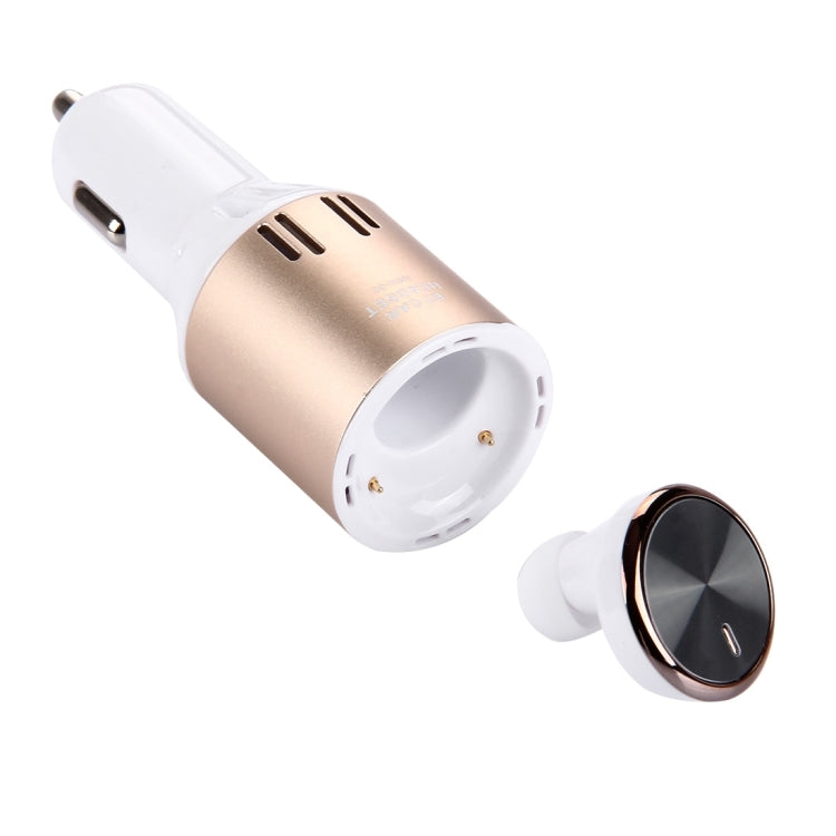 AMW-80 2 in 1 Wireless Bluetooth 4.1 Stereo In-ear Earphone Headset + Single 2.4A USB Fast Charging Port Car Charger for Smartphones, Bluetooth Distance: About 10m
