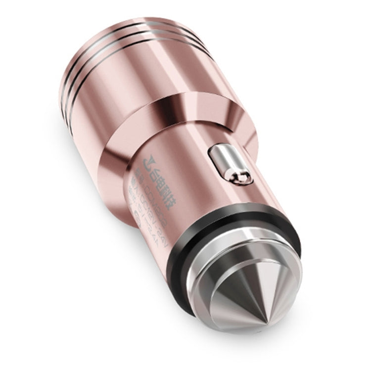 Teclast CCM202 2.4A Dual-USB Fine Steel Smart Car Charger Adapter With Distinctive Steel Point & Intelligent Current Identification Function & Built-in LED Light, Compatible with Most of Car Models, Charging for IOS / Android Devices
