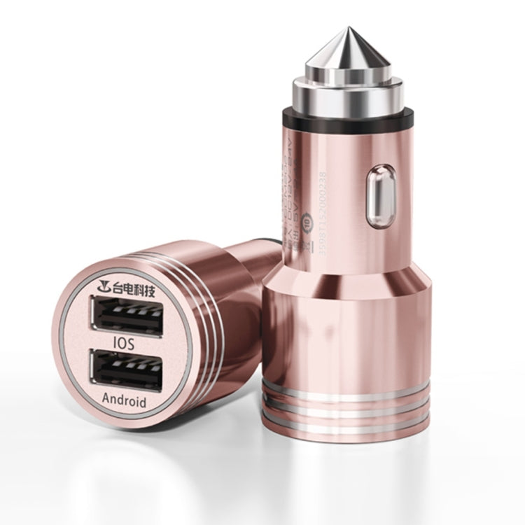 Teclast CCM202 2.4A Dual-USB Fine Steel Smart Car Charger Adapter With Distinctive Steel Point & Intelligent Current Identification Function & Built-in LED Light, Compatible with Most of Car Models, Charging for IOS / Android Devices