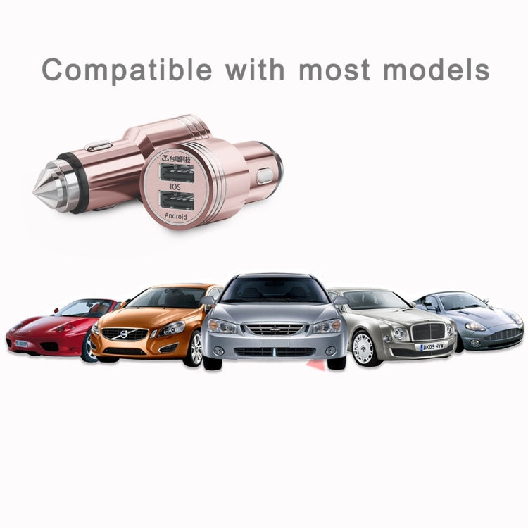 Teclast CCM202 2.4A Dual-USB Fine Steel Smart Car Charger Adapter With Distinctive Steel Point & Intelligent Current Identification Function & Built-in LED Light, Compatible with Most of Car Models, Charging for IOS / Android Devices