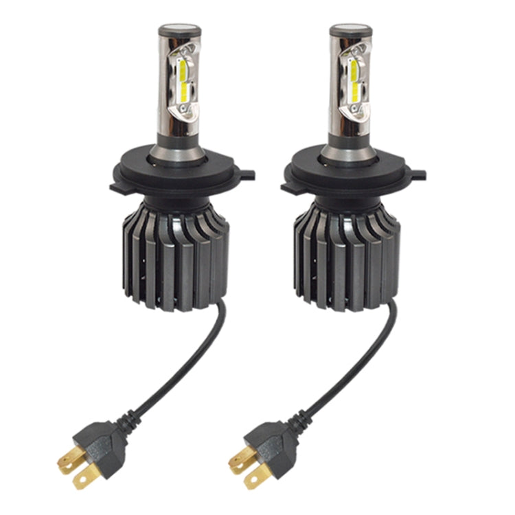 2 PCS V1S H4 30W 4000LM 6000K IP67 Waterproof Car Headlight with 12 CSP Lamps White Light, DC 11-30V