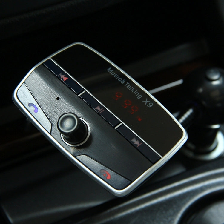 E500 Dual USB Charger Car Bluetooth FM Transmitter Kit, Support LCD Display / TF Card Music Play / Hands-free