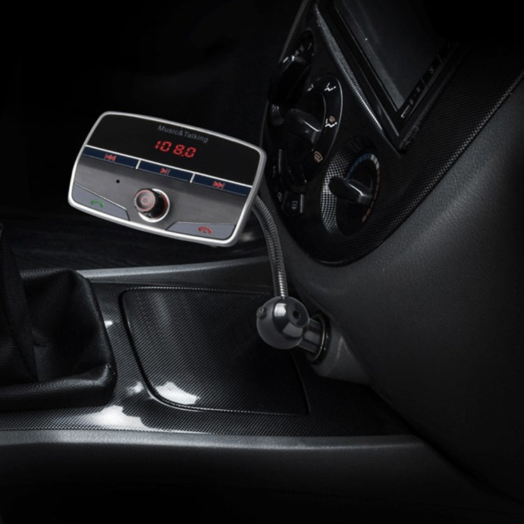 E500 Dual USB Charger Car Bluetooth FM Transmitter Kit, Support LCD Display / TF Card Music Play / Hands-free