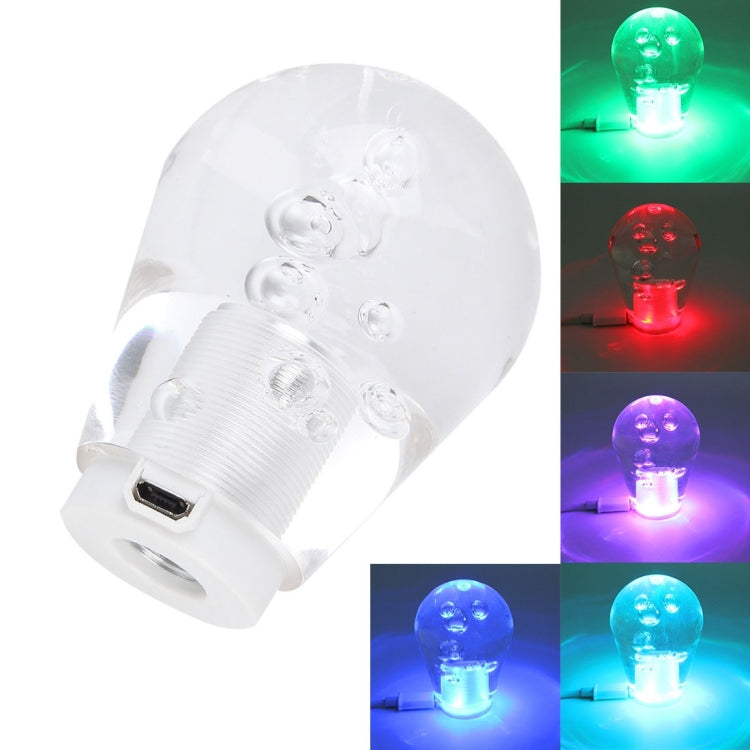 Crystal Colorful Light Car Breathing Racing Dash LED Magic Lamp Gear Head Shift Knob with Base, Size: 7.5 * 5.0 * 3.0 cm(Transparent)