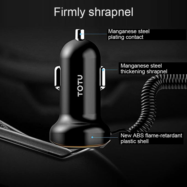 TOTUDESIGN DCCL-04 3.1A Single Ports Android Wired Smart Car Charger, Longest: about 1m, Shortest: about 30cm, For Galaxy, Sony, Lenovo, HTC, Huawei, and other Smartphones