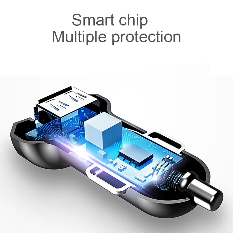 TOTUDESIGN DCCL-04 3.1A Single Ports Android Wired Smart Car Charger, Longest: about 1m, Shortest: about 30cm, For Galaxy, Sony, Lenovo, HTC, Huawei, and other Smartphones