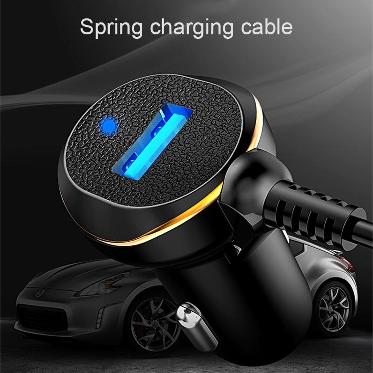 TOTUDESIGN DCCL-04 3.1A Single Ports Android Wired Smart Car Charger, Longest: about 1m, Shortest: about 30cm, For Galaxy, Sony, Lenovo, HTC, Huawei, and other Smartphones