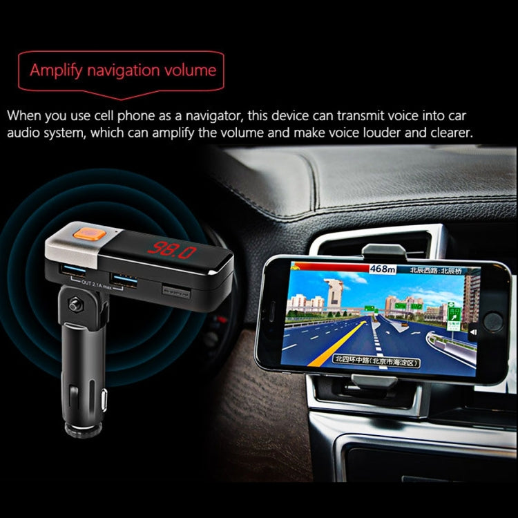 BC11 Dual USB Car Charger Bluetooth FM Transmitter Kit, Support LCD Display / TF Card Music Play / Hands-free