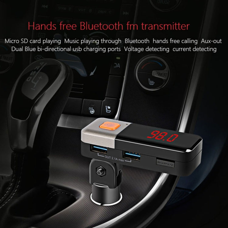 BC11 Dual USB Car Charger Bluetooth FM Transmitter Kit, Support LCD Display / TF Card Music Play / Hands-free