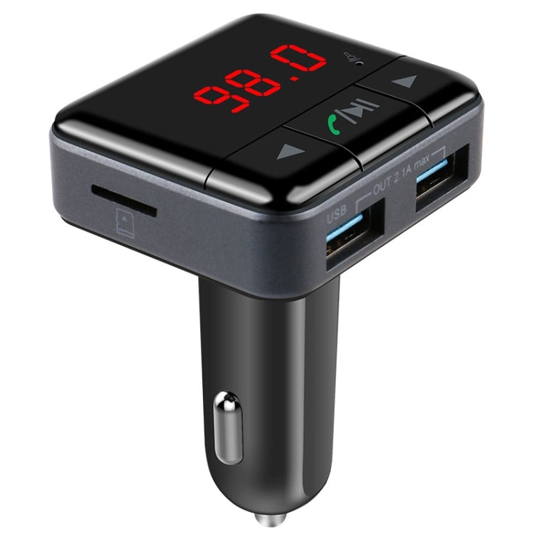 BC12 Dual USB Car Charger Bluetooth FM Transmitter Kit with APP Function, Support LCD Display / TF Card Music Play / Hands-free