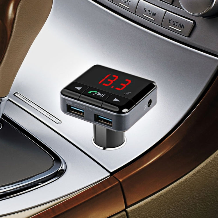 BC12 Dual USB Car Charger Bluetooth FM Transmitter Kit with APP Function, Support LCD Display / TF Card Music Play / Hands-free