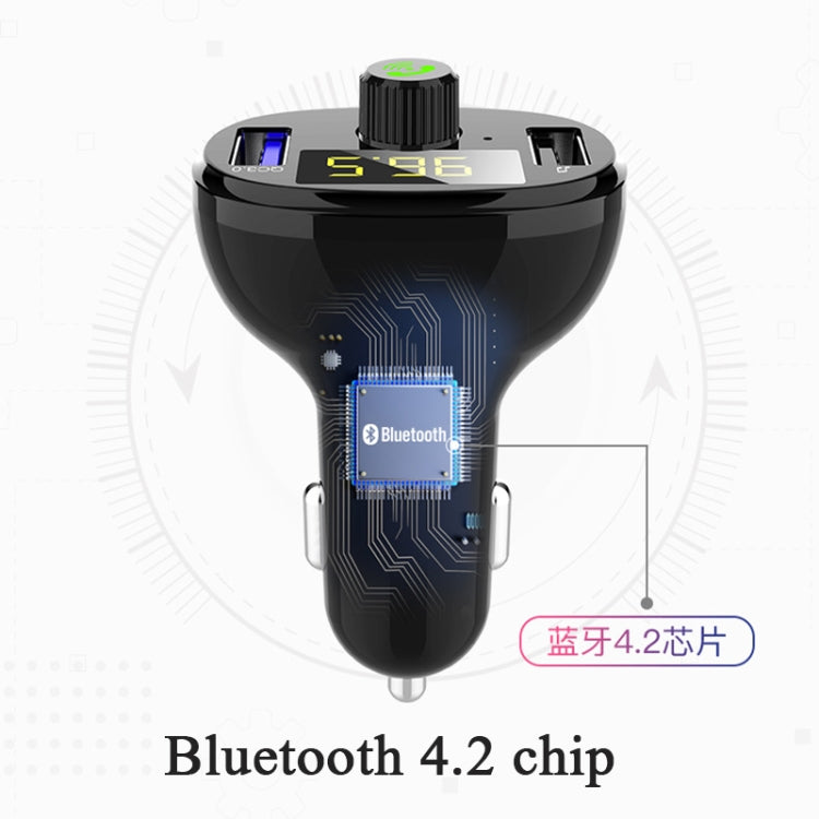BT23 Wireless Car FM Transmitter QC 3.0 Quick Charge, Support USBx2 / Hands-free Calling(Black)