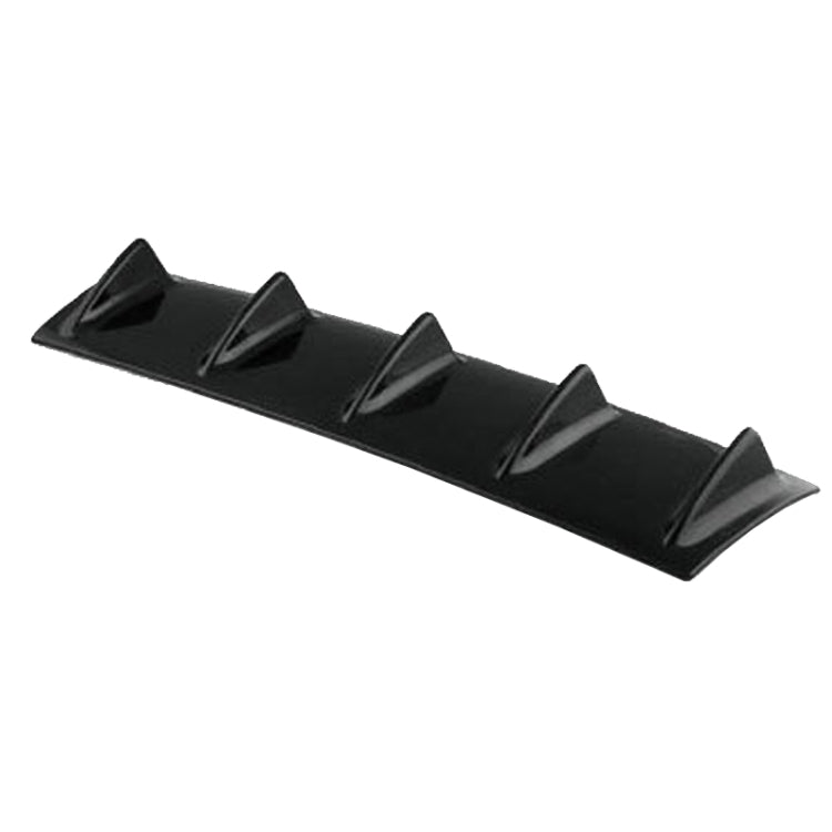 Universal Car Rear Bumper Lip Diffuser 5 Shark Fin Style Black ABS, Size: 60.0x18.0x5.0cm