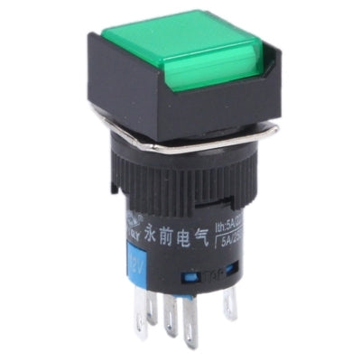 Car DIY Square Button Push Switch with LED Indicator, AC 220V