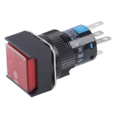Car DIY Square Button Push Switch with LED Indicator, AC 220V