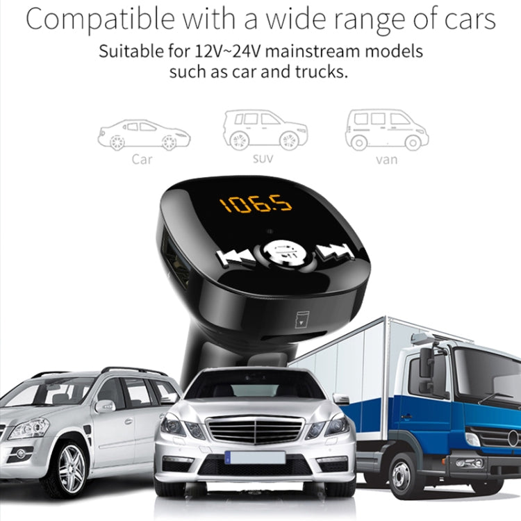 BC40 Dual USB Charging Bluetooth FM Transmitter MP3 Music Player Car Kit, Support Hands-Free Call  & TF Card & U Disk