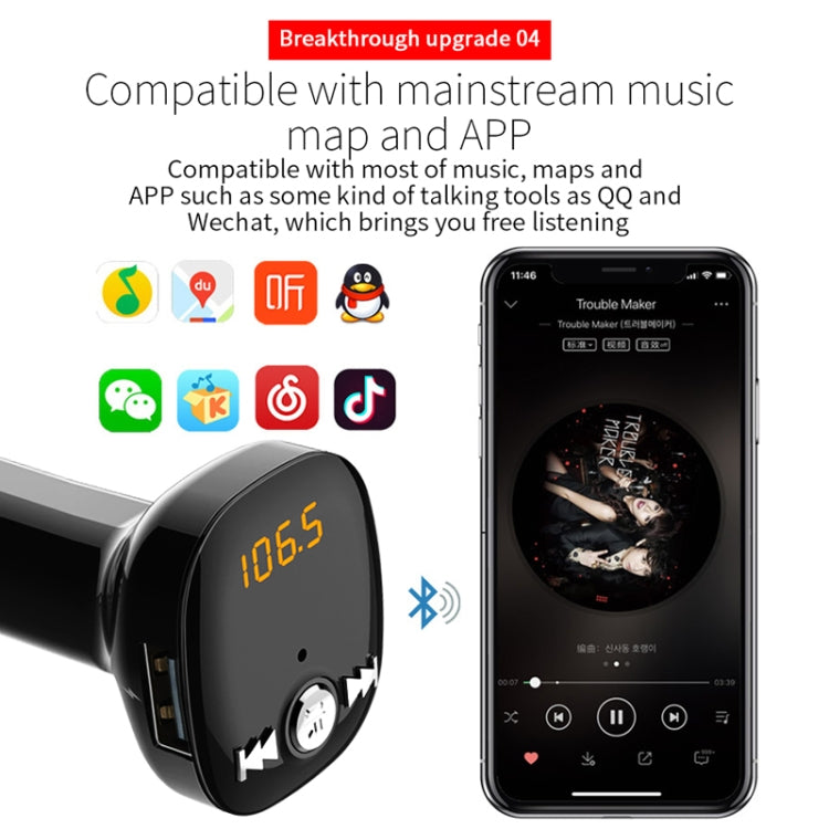 BC40 Dual USB Charging Bluetooth FM Transmitter MP3 Music Player Car Kit, Support Hands-Free Call  & TF Card & U Disk