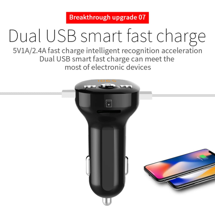 BC40 Dual USB Charging Bluetooth FM Transmitter MP3 Music Player Car Kit, Support Hands-Free Call  & TF Card & U Disk