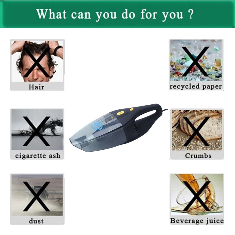 CK-6601 Car Vacuum Cleaner, DC 12V 100W Wet & Dry Auto Vacuum Cleaner Portable Handheld Vacuum Cleaner Dust Buster Hand Vacuum with 4m Power Cord