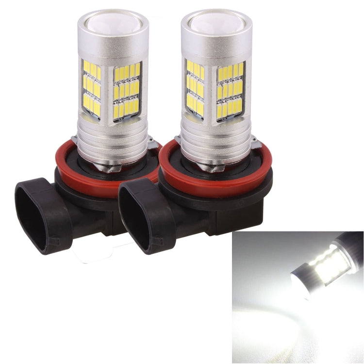 2 PCS  H11 10W 1080LM White Light 72 LED SMD 4014 Canbus Car Fog Light Tail Light Bulb, DC 12V