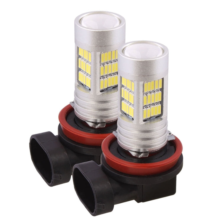2 PCS  H11 10W 1080LM White Light 72 LED SMD 4014 Canbus Car Fog Light Tail Light Bulb, DC 12V