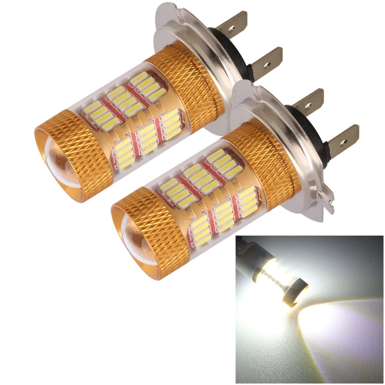2 PCS  H7 6W 540LM  White Light 60 LED SMD 4014 Car Fog Light Bulb, DC 12V