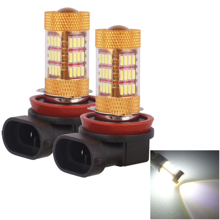 2 PCS  H11 6W 540LM  White Light 60 LED SMD 4014 Car Fog Light Bulb, DC 12V