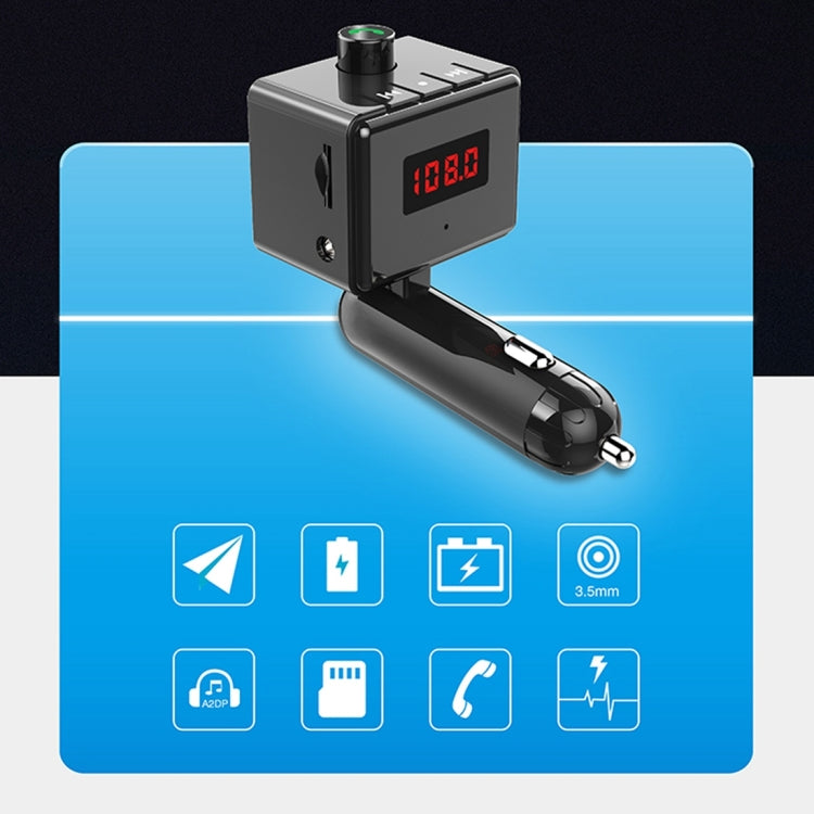BS6 Dual USB Charging Bluetooth FM Transmitter Wireless Headset MP3 Music Player Car Kit for Mobile Phone, Support Hands-Free Call & Micro SD Card