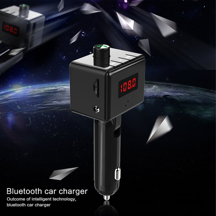 BS6 Dual USB Charging Bluetooth FM Transmitter Wireless Headset MP3 Music Player Car Kit for Mobile Phone, Support Hands-Free Call & Micro SD Card