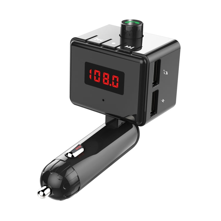 BS6 Dual USB Charging Bluetooth FM Transmitter Wireless Headset MP3 Music Player Car Kit for Mobile Phone, Support Hands-Free Call & Micro SD Card