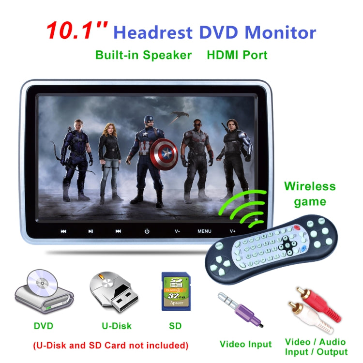 Universal Full HD 10.1 inch Car Seat Back Radio Receiver MP5 Player, Support Games / FM / DVD Play