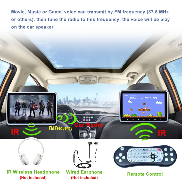 Universal Full HD 10.1 inch Car Seat Back Radio Receiver MP5 Player, Support Games / FM / DVD Play